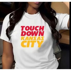 Custom handmade Touch Down Kansas City football graphic tee or sweatshirt unisex